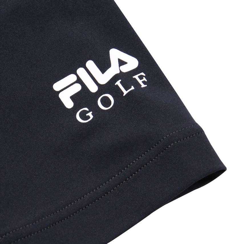 大きいサイズ メンズ FILA GOLF (フィラゴルフ) ハーフジップ半袖シャツ+インナーセット 左袖プリント