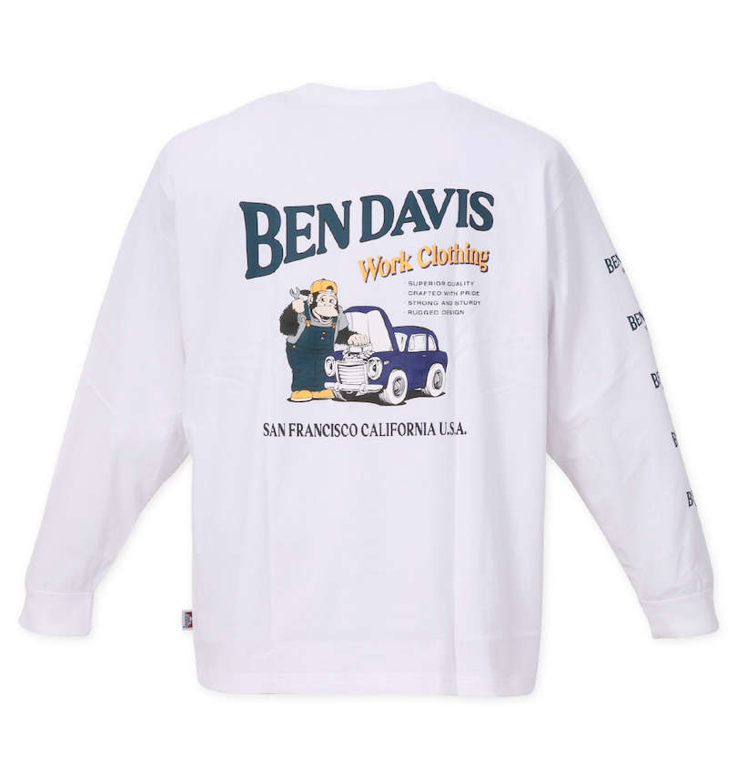大きいサイズ メンズ BEN DAVIS (ベン デイビス) BEN DAVIS 長袖Tシャツ バックスタイル