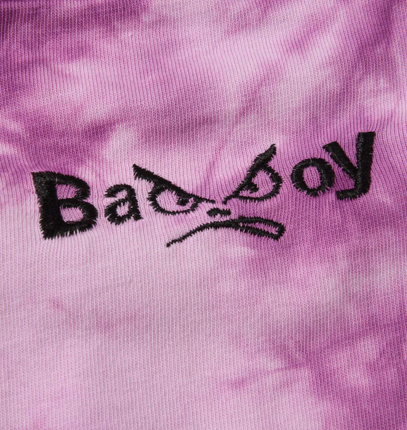 大きいサイズ メンズ BAD BOY (バッドボーイ) ロゴ刺繍タイダイ加工半袖Tシャツ バック襟元刺繍
