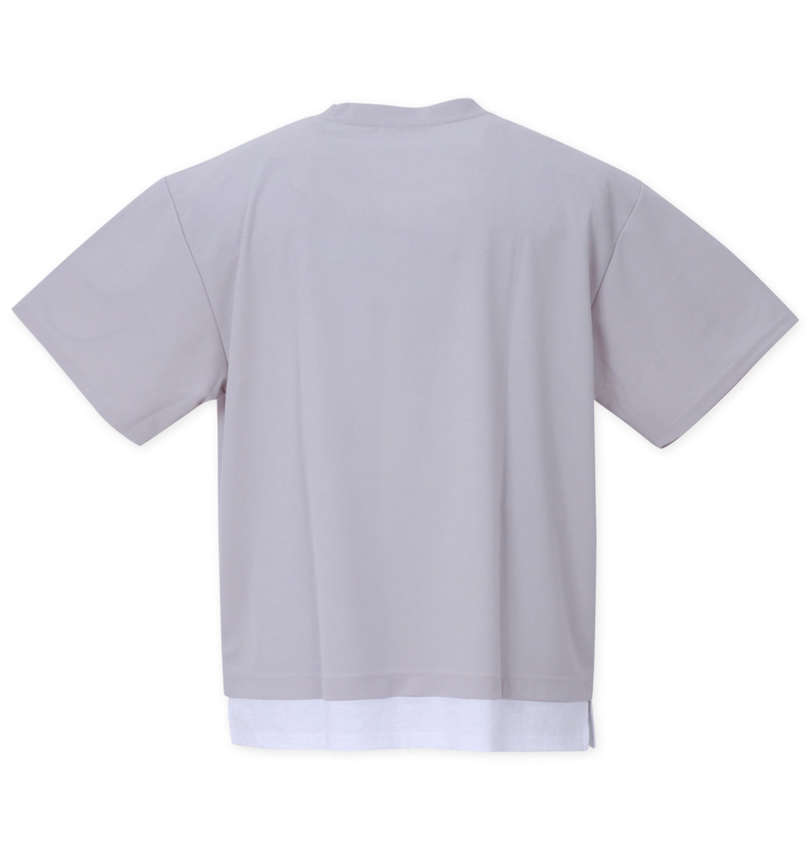 大きいサイズ メンズ launching pad (ランチングパッド) ジョーゼット裾フェイクレイヤード半袖Tシャツ バックスタイル