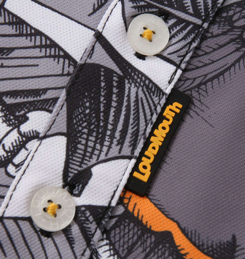 大きいサイズ メンズ LOUDMOUTH (ラウドマウス) プレミアムカノコ半袖シャツ ボタンとラバーピスネーム