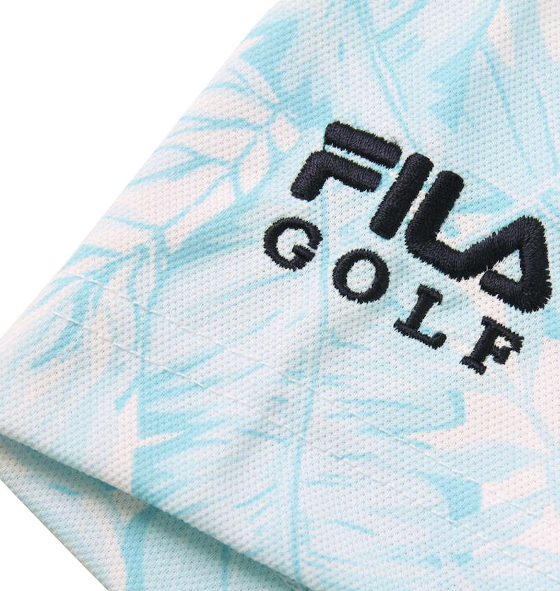 大きいサイズ メンズ FILA GOLF (フィラゴルフ) トロピカル柄半袖ポロシャツ 袖口刺繍