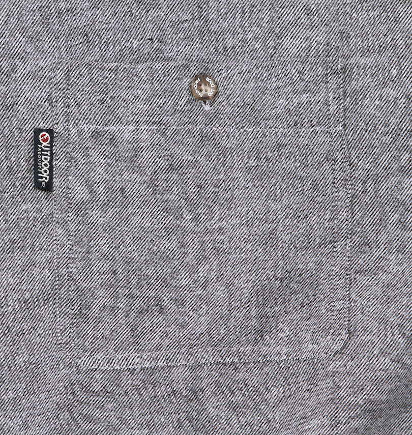 大きいサイズ メンズ OUTDOOR PRODUCTS (アウトドア プロダクツ) ロゴプリントデニム調ツイル長袖ネルシャツ 胸ポケット