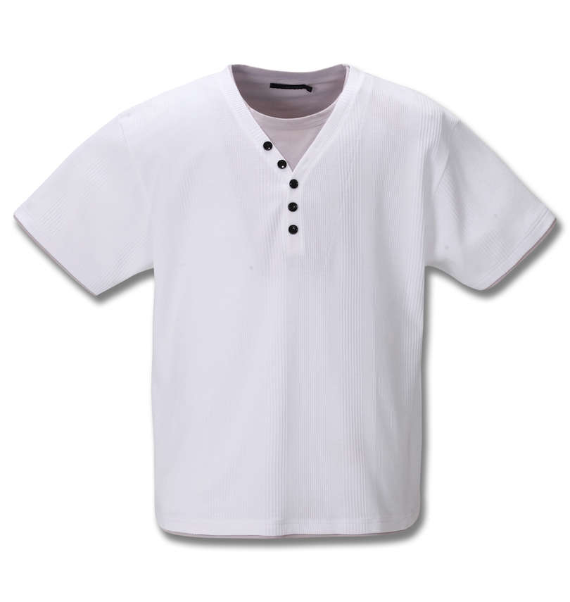 大きいサイズ メンズ Mc.S.P (エムシーエスピー) フェイクレイヤード半袖YヘンリーネックTシャツ 