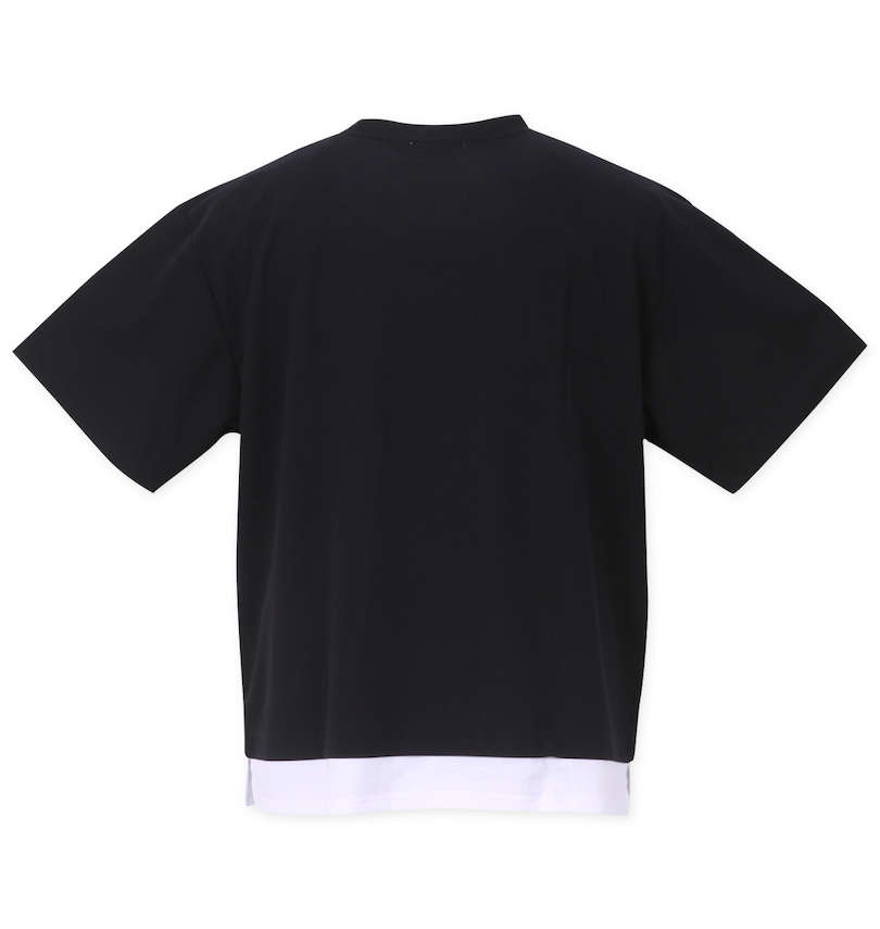 大きいサイズ メンズ launching pad (ランチングパッド) ジョーゼット裾フェイクレイヤード半袖Tシャツ
                        バックスタイル