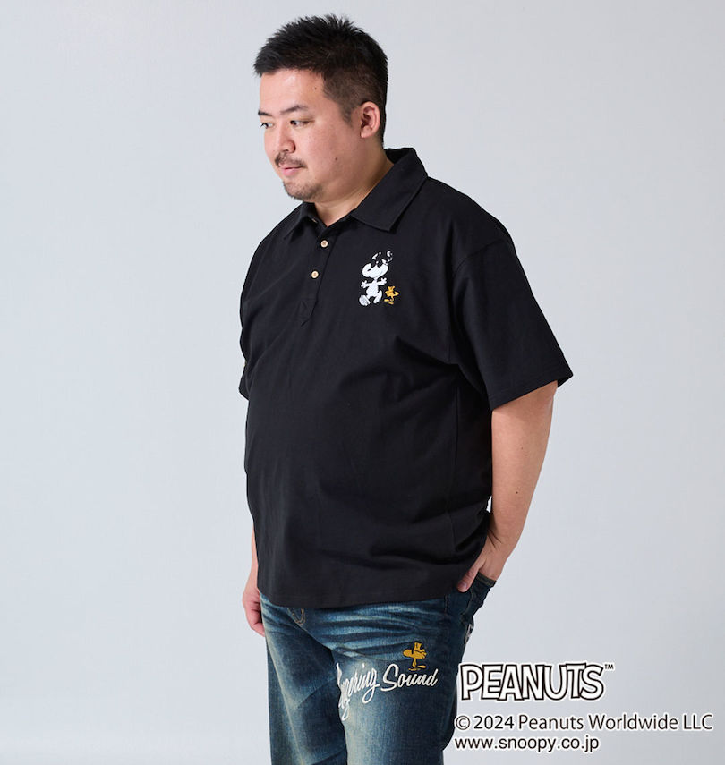 大きいサイズ メンズ FLAGSTAFF×PEANUTS (フラッグスタッフ) スヌーピーコラボ半袖ポロシャツ
                        