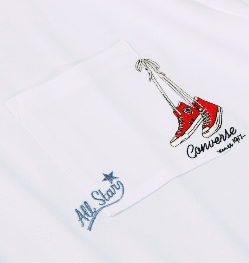 大きいサイズ メンズ CONVERSE (コンバース) アムンゼンポケットマタギ刺繍半袖Tシャツ
デザインポケット・刺繍