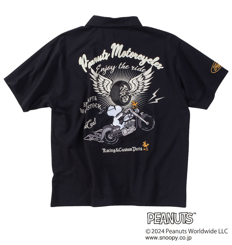 大きいサイズ メンズ FLAGSTAFF×PEANUTS (フラッグスタッフ) スヌーピーコラボ半袖ポロシャツ
                        バックスタイル