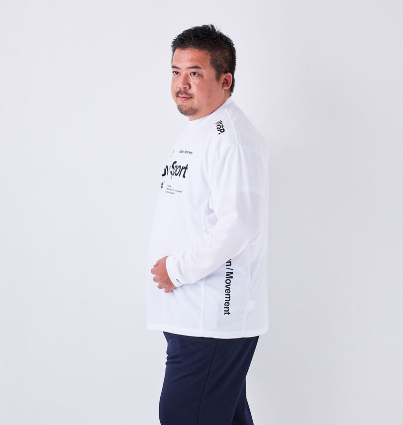 大きいサイズ メンズ MOVESPORT (ムーブスポーツ) ドライメッシュオーセンティックロゴ長袖Tシャツ