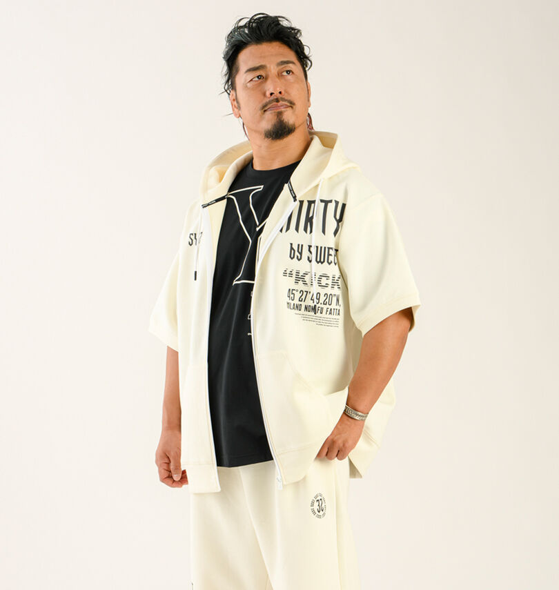 大きいサイズ メンズ SY32 by SWEET YEARS (エスワイサーティトゥバイスィートイヤーズ) アクティブ半袖フルジップパーカー
                        