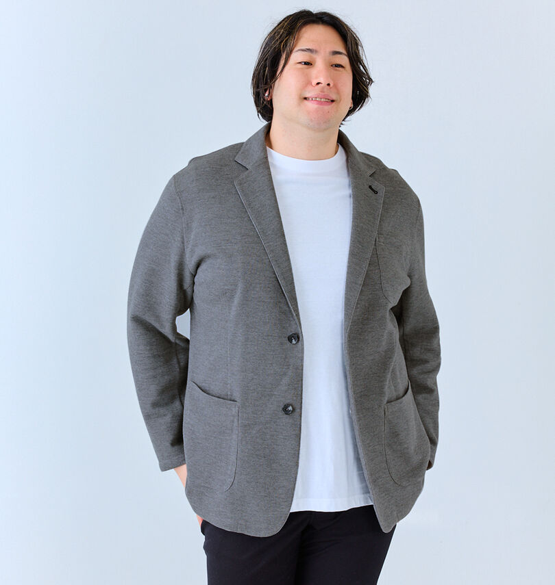 大きいサイズ メンズ Mc.S.P (エムシーエスピー) 裏ボーダーカットジャケット
                        身長：182cm/バスト：123cm/着用サイズ：3L