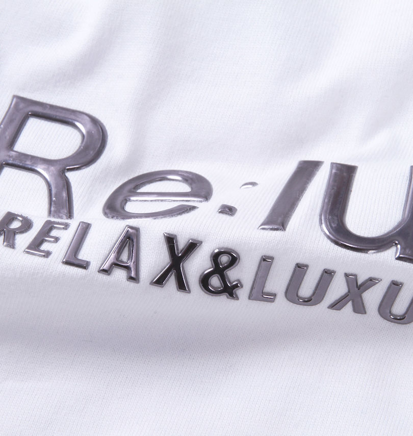 大きいサイズ メンズ Re:luxi (リラクシー) スクリプトアーチ半袖Tシャツ 圧着プリント