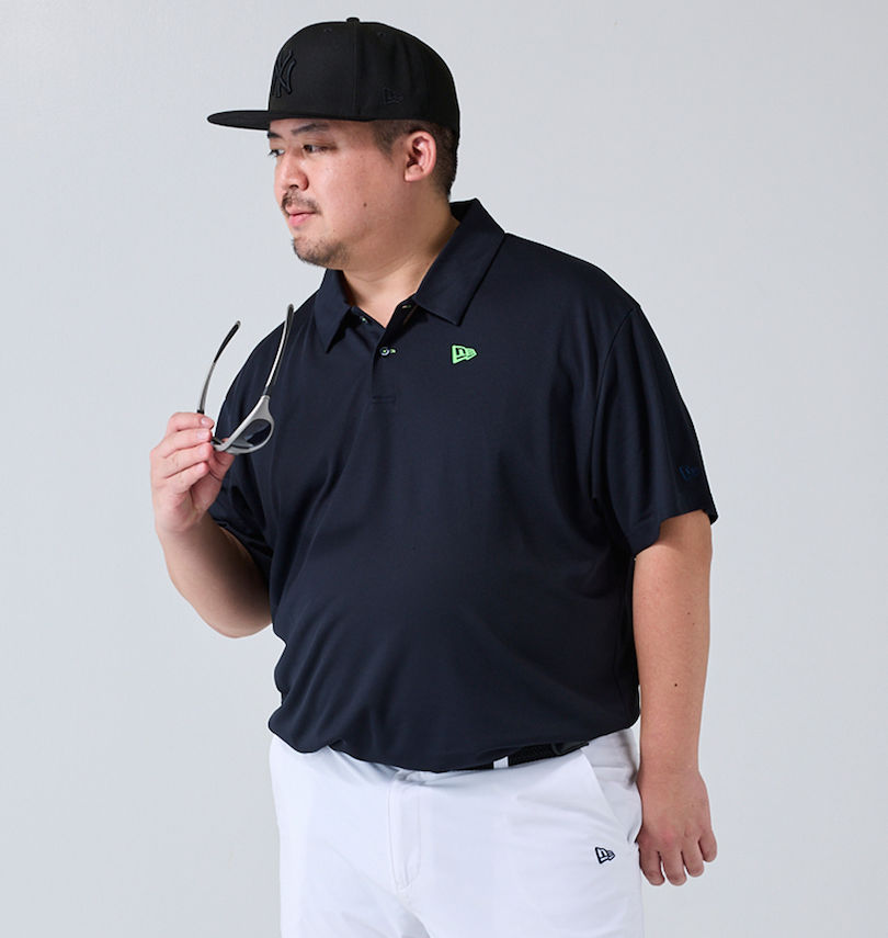 大きいサイズ メンズ NEW ERA®GOLF (ニューエラ®ゴルフ) バーチカルバンダナロゴ半袖ポロシャツ 