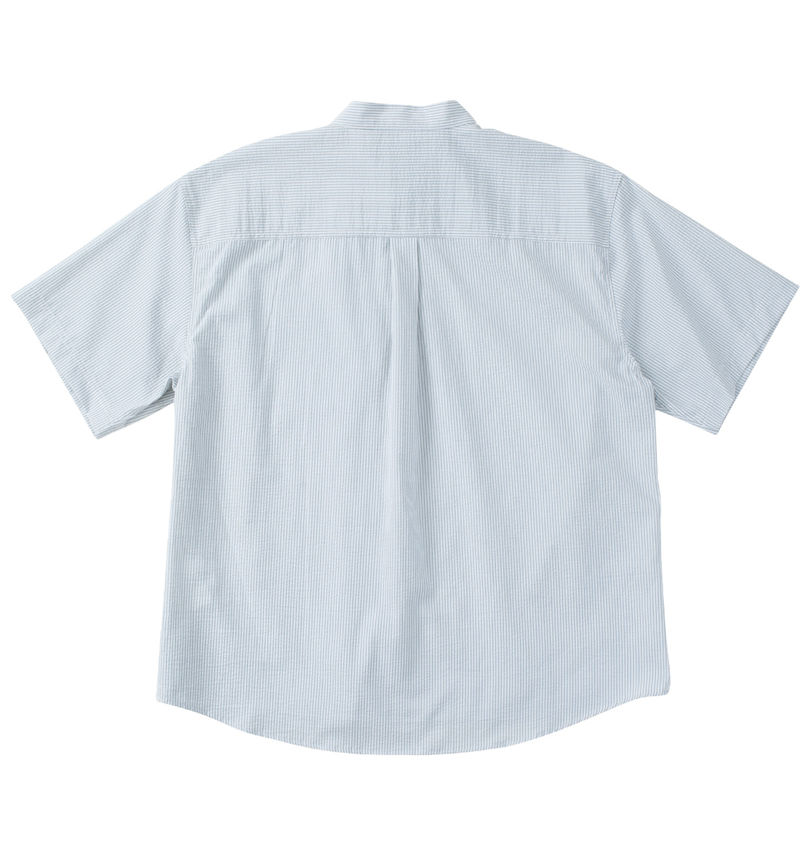 大きいサイズ メンズ Mc.S.P (エムシーエスピー) 吸汗速乾シアサッカーストライプバンドカラー半袖シャツ バックスタイル