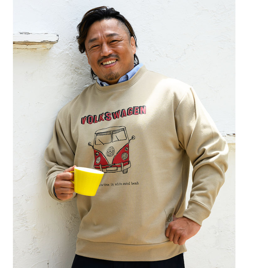 大きいサイズ メンズ VOLKSWAGEN (フォルクスワーゲン) 裏起毛クルートレーナー
                        