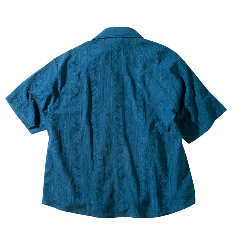 大きいサイズ メンズ in the attic (インジアティック) ジャガードストライプ半袖シャツ
                        バックスタイル