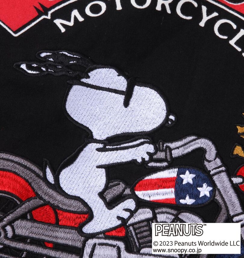 大きいサイズ メンズ FLAGSTAFF×PEANUTS 長袖Tシャツ 刺繍拡大