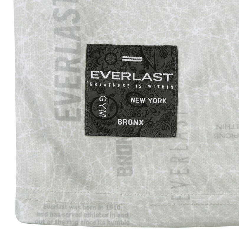 大きいサイズ メンズ EVERLAST (エバーラスト) 総柄プリント半袖ポロシャツ
                        裾ワッペン