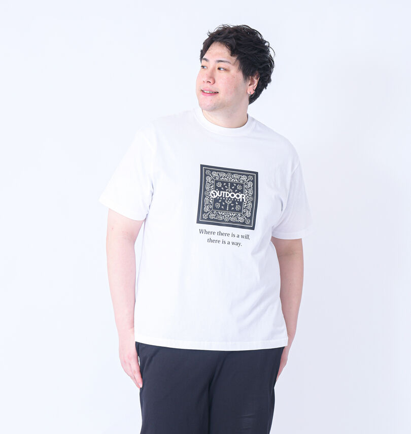 大きいサイズ メンズ OUTDOOR PRODUCTS (アウトドア プロダクツ) 天竺半袖Tシャツ
                        身長：182cm/バスト：123cm/着用サイズ：3L