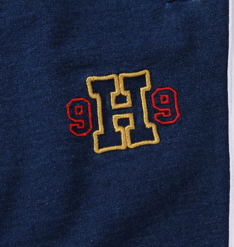 大きいサイズ メンズ H by FIGER (エイチバイフィガー) カットデニムハーフパンツ 刺繍