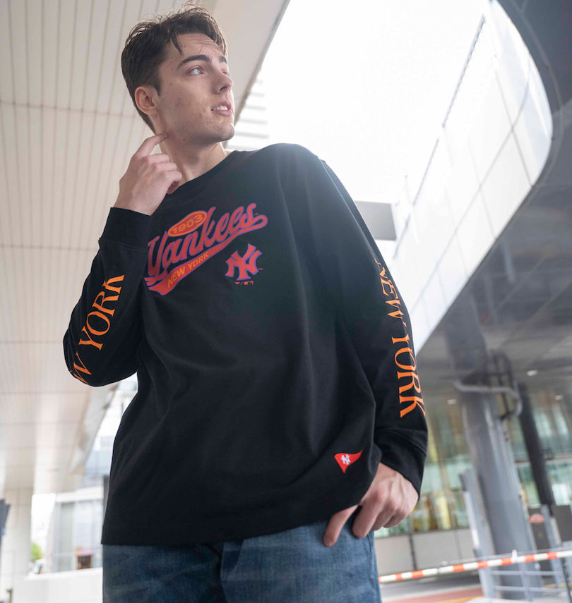 大きいサイズ メンズ Fanatics (ファナティクス) NYスクリプトロゴ長袖Tシャツ
                        