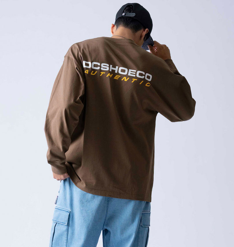 大きいサイズ メンズ DCSHOES (ディーシーシューズ) 23AUTHENTIC OBLIQUE LOGO長袖Tシャツ