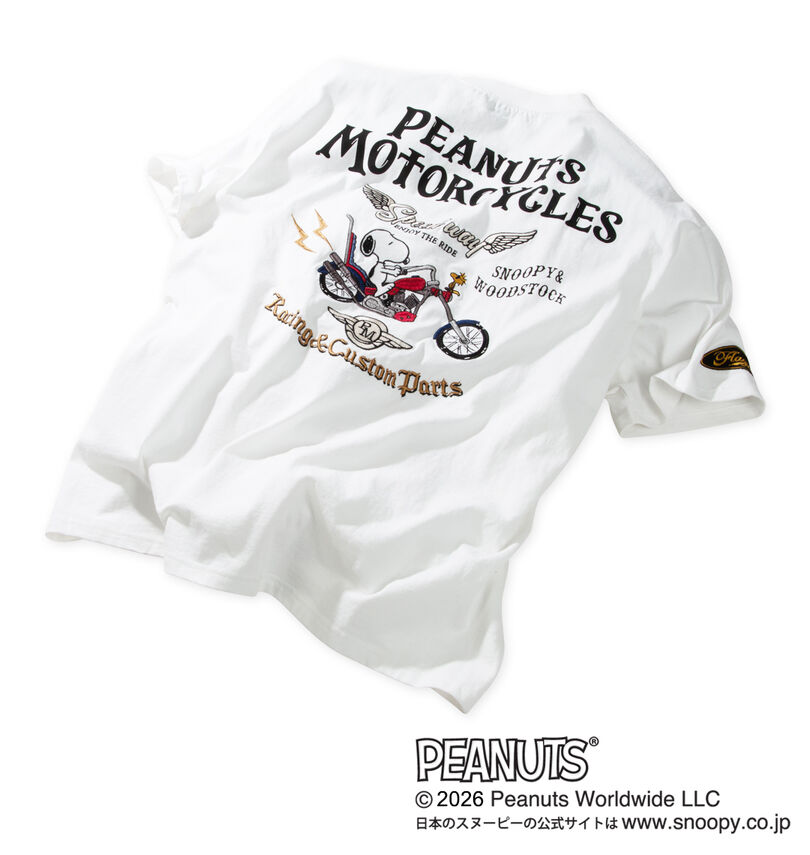 大きいサイズ メンズ FLAGSTAFF×PEANUTS (フラッグスタッフ) スヌーピーコラボ半袖Tシャツ
                        