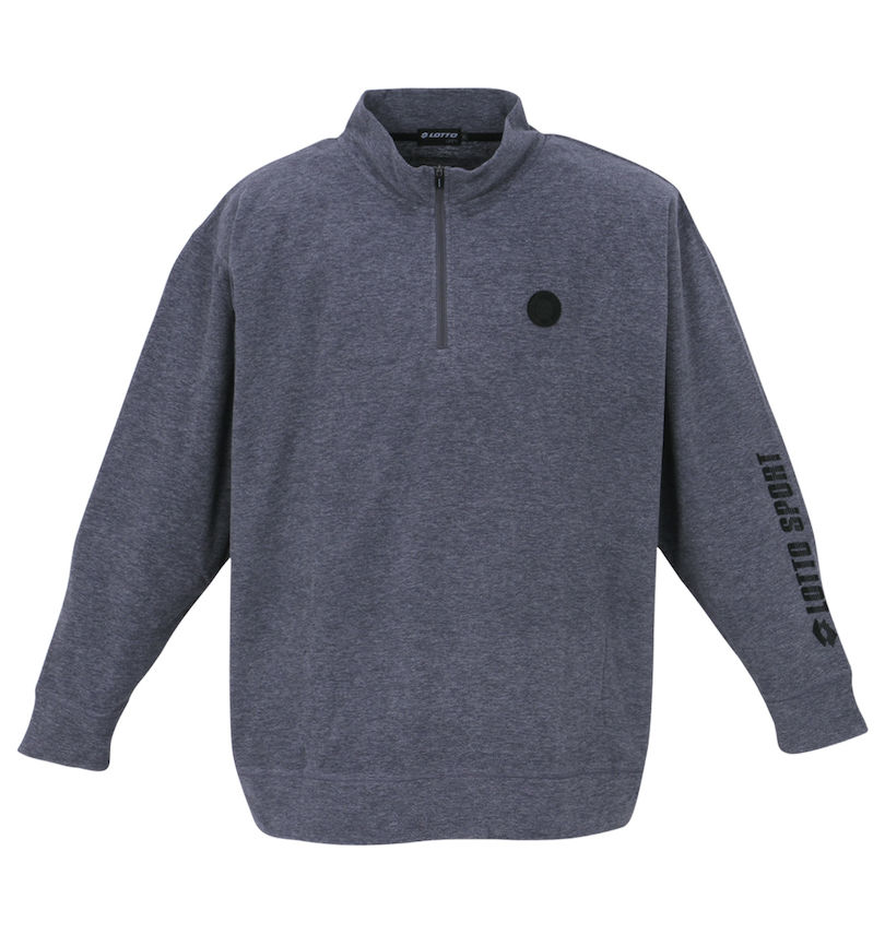 大きいサイズ メンズ LOTTO (ロット) ハーフジップ杢マイクロフリース