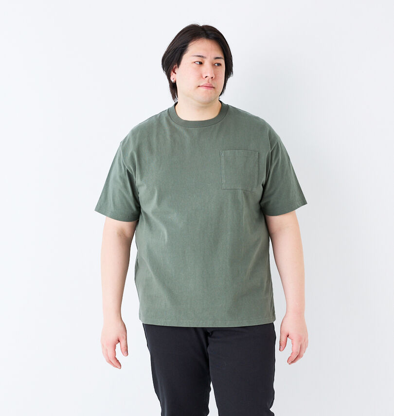 大きいサイズ メンズ Goodwear (グッドウェア) USAコットンポケット付半袖Tシャツ 身長：182cm/バスト：123cm/着用サイズ：3L