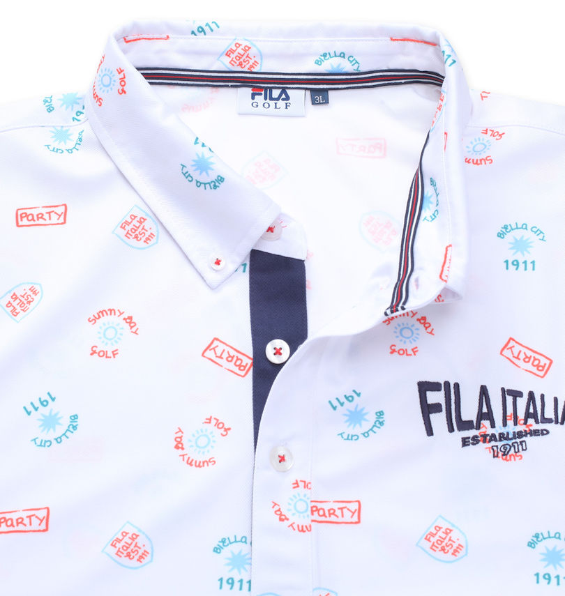 大きいサイズ メンズ FILA GOLF (フィラゴルフ) フリージングカノコエレメントプリント半袖シャツ 