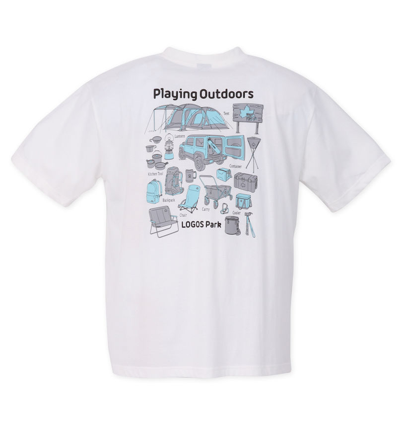 大きいサイズ メンズ LOGOS Park (ロゴスパーク) リサイクル天竺バックプリント半袖Tシャツ
バックスタイル