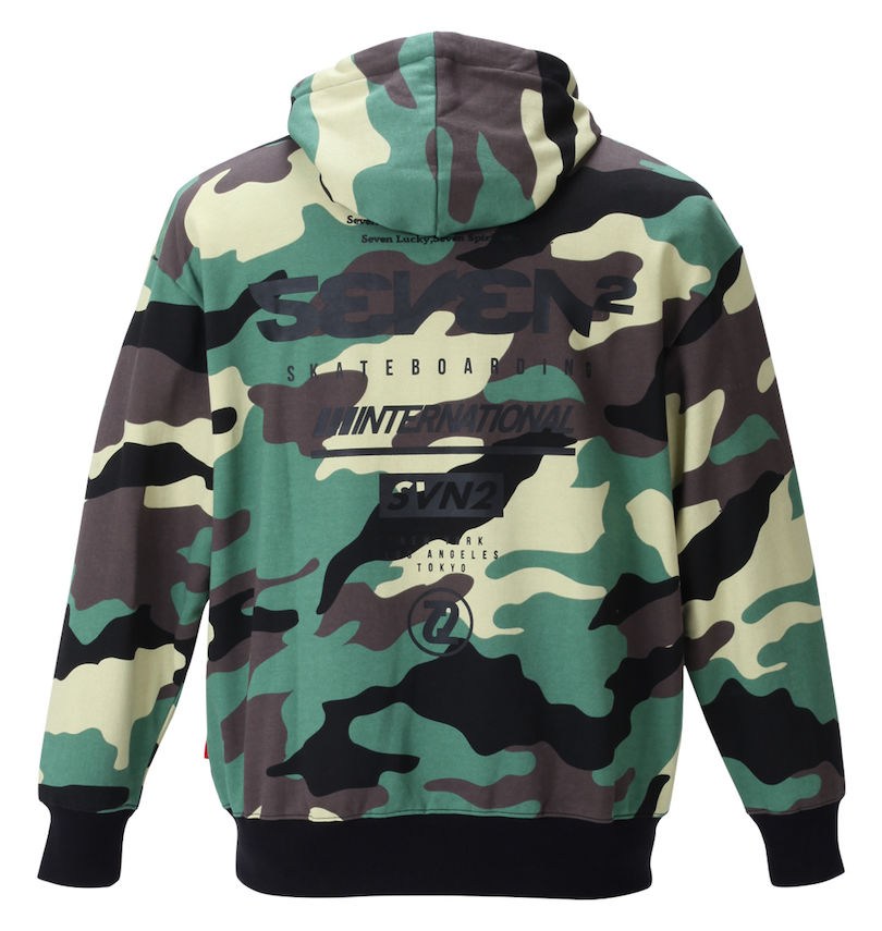 大きいサイズ メンズ SEVEN2 (セブンツー) 裏毛プルパーカー
                        バックスタイル