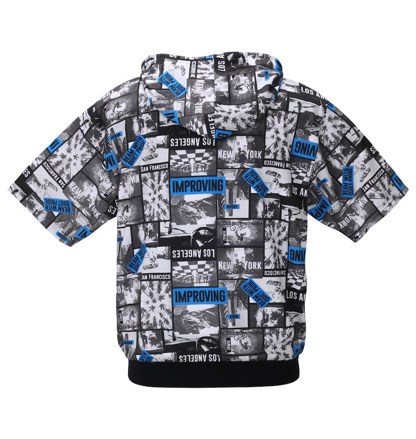 大きいサイズ メンズ RIMASTER (リマスター) メッシュフォト総柄半袖パーカー+半袖Tシャツ バックスタイル