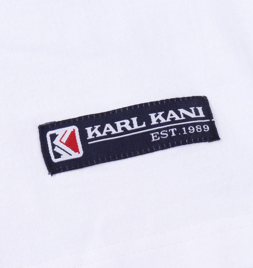 大きいサイズ メンズ KARL KANI (カール カナイ) 天竺半袖Tシャツ 左裾のワッペン