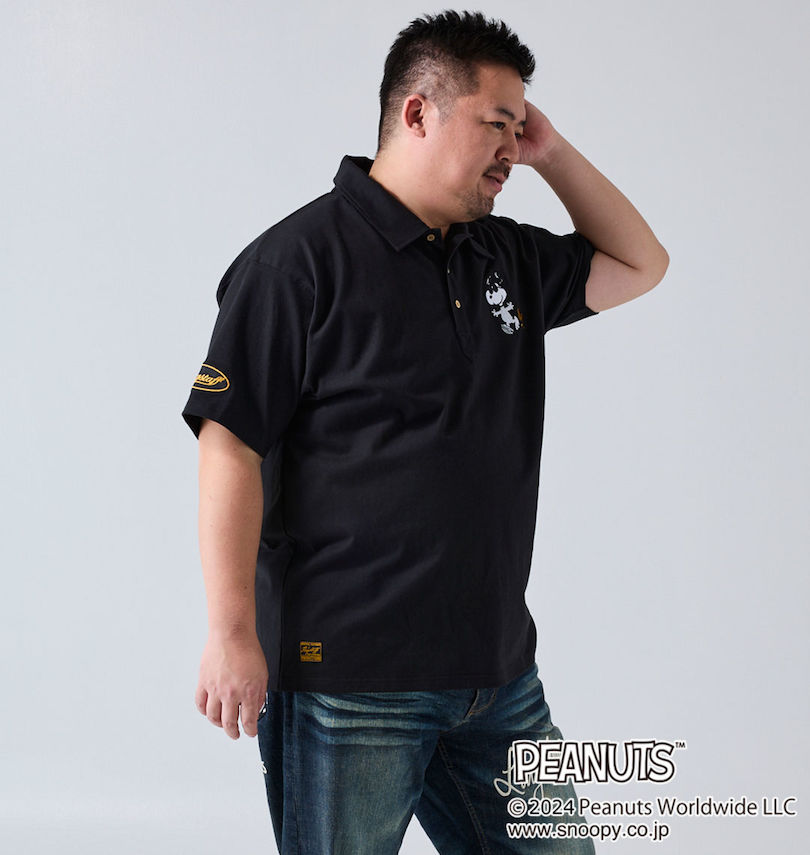 大きいサイズ メンズ FLAGSTAFF×PEANUTS (フラッグスタッフ) スヌーピーコラボ半袖ポロシャツ 