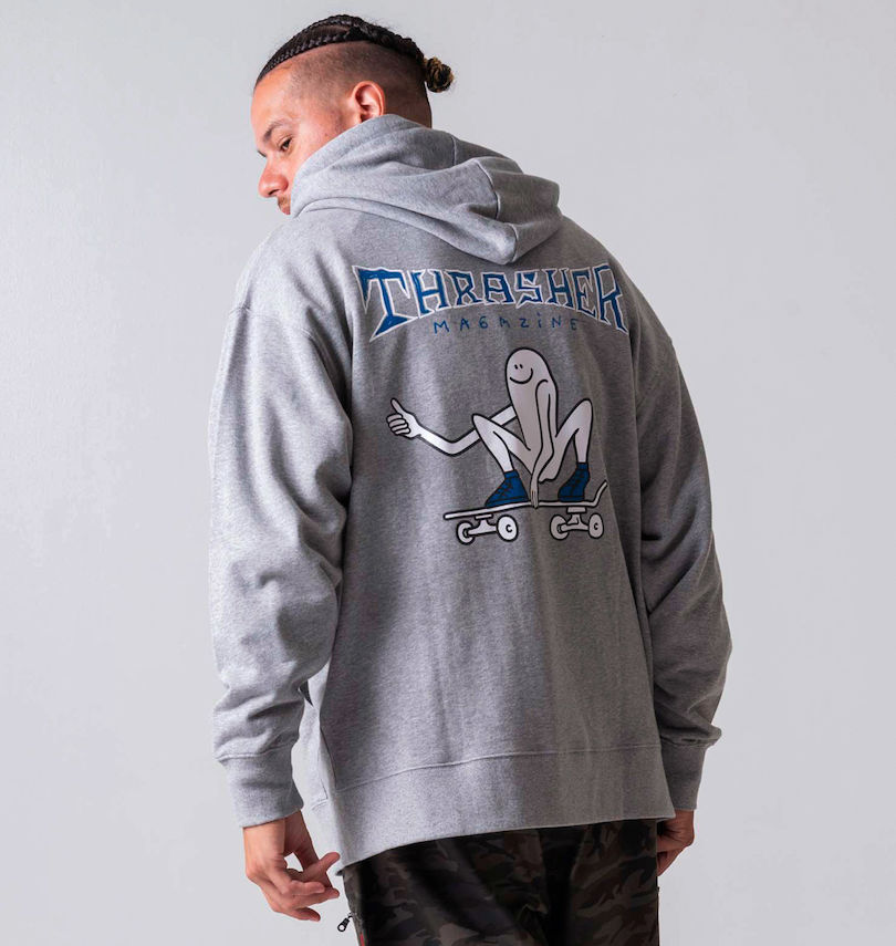 大きいサイズ メンズ THRASHER (スラッシャー) Gonz Thumbsフルジップパーカー