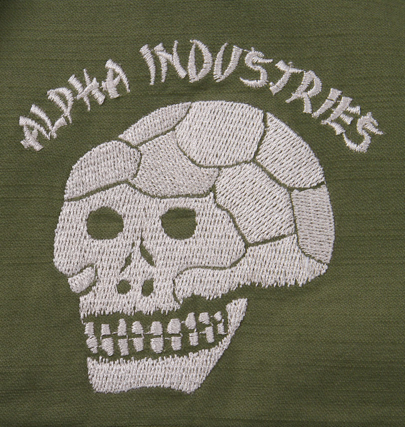大きいサイズ メンズ ALPHA INDUSTRIES (アルファ インダストリーズ) SOUVENIR半袖シャツ 刺繍