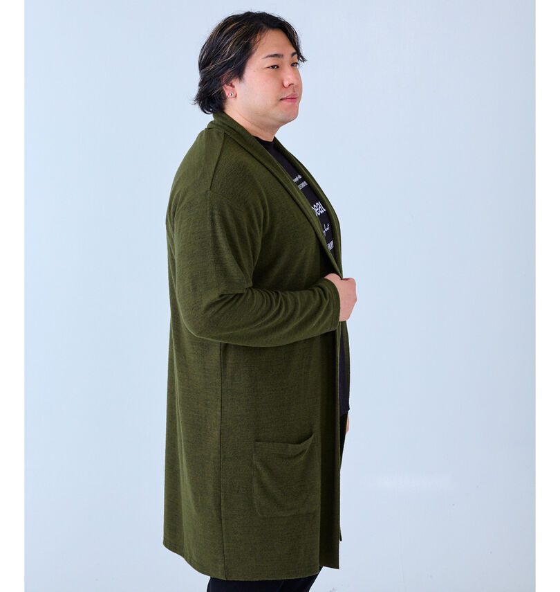 大きいサイズ メンズ launching pad (ランチングパッド) 表起毛天竺長袖コーディガン+半袖Tシャツ
                        