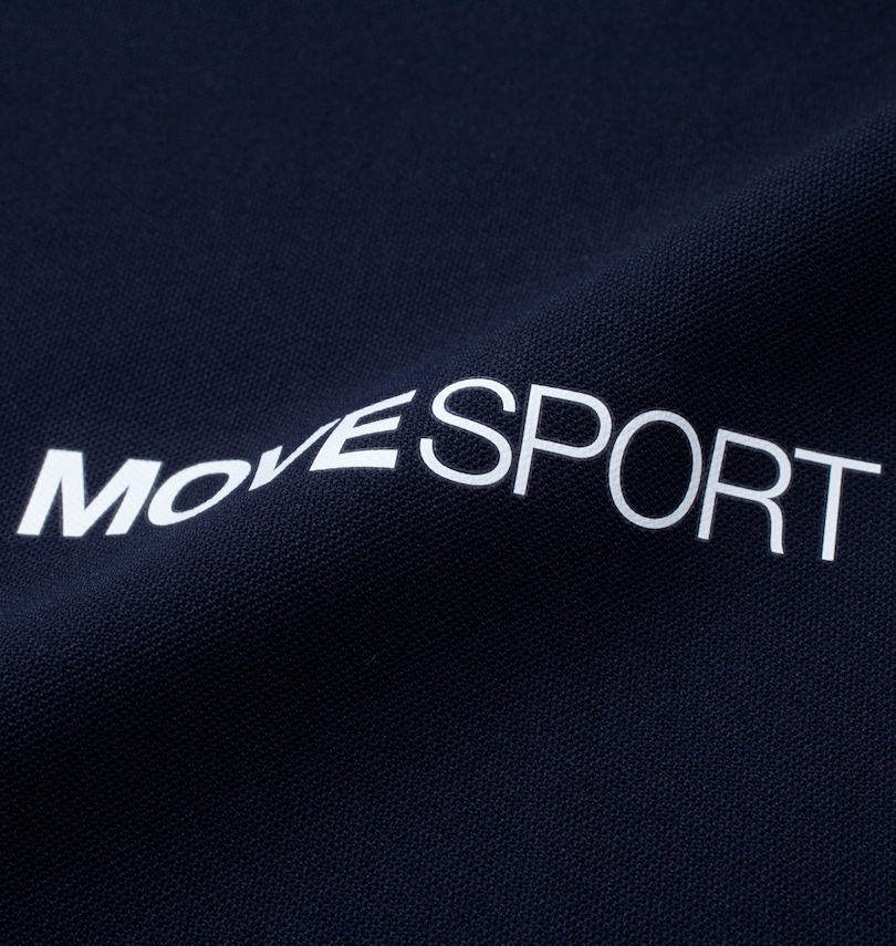 大きいサイズ メンズ MOVESPORT (ムーブスポーツ) SUNSCREENミニ鹿の子バックロゴ半袖ポロシャツ プリント
