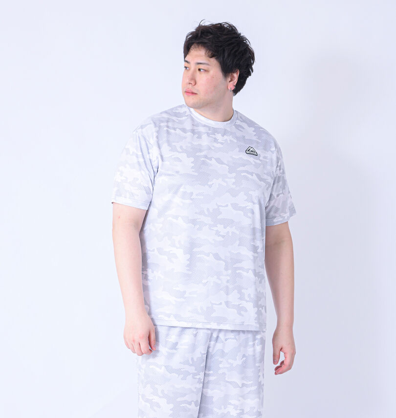 大きいサイズ メンズ OUTDOOR PRODUCTS (アウトドア プロダクツ) DRYメッシュカモフラ柄半袖Tシャツ
                        身長：182cm/バスト：123cm/着用サイズ：3L