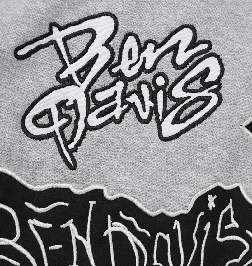 大きいサイズ メンズ BEN DAVIS (ベン デイビス) 裏毛マルチワッペンプルパーカー
                        バックワッペン