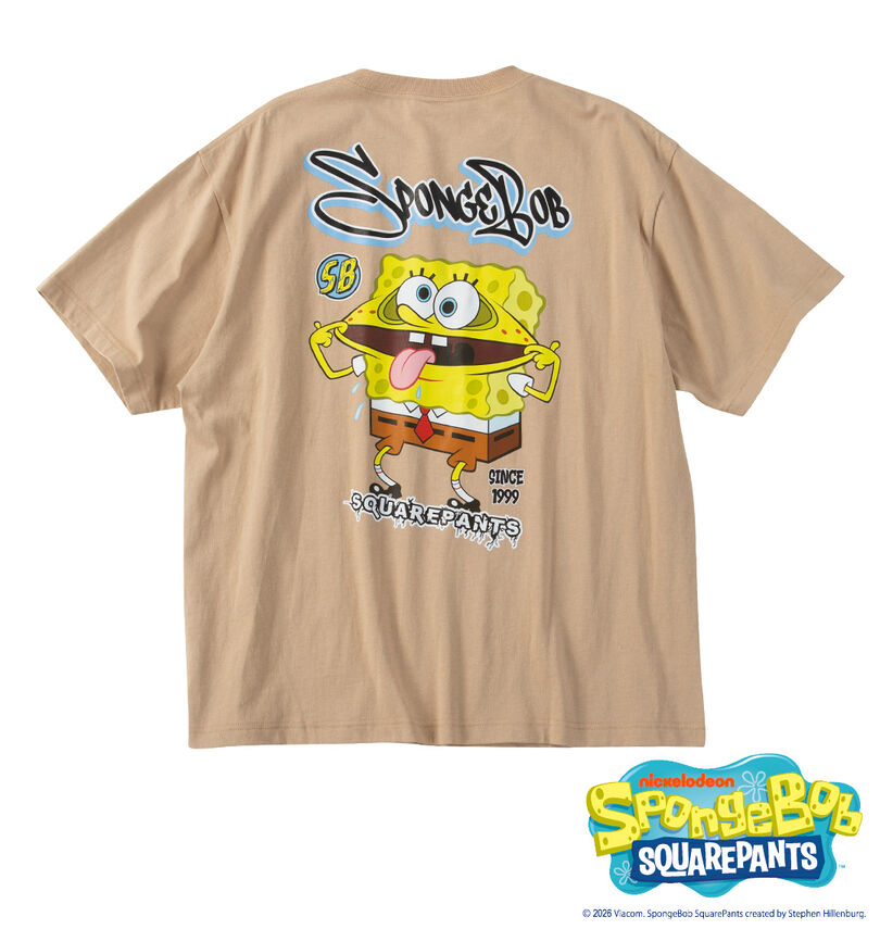 大きいサイズ メンズ SPONGEBOB (スポンジ・ボブ) 天竺プリント半袖Tシャツ
                        バックスタイル