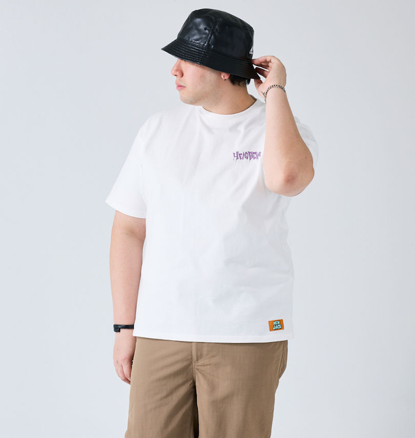 大きいサイズ メンズ ATC×NEW JACK (エーティーシー×ニュージャック) スプレーボーイ柄天竺半袖Tシャツ