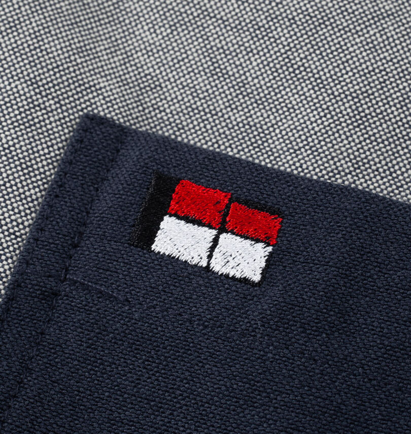 大きいサイズ メンズ H by FIGER (エイチバイフィガー) CVCオックス縦切替長袖B.Dシャツ
                        ポケット刺繍