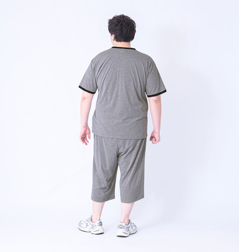 大きいサイズ メンズ PEANUTS (ピーナッツ) 天竺リンガー半袖Tシャツ+ハーフパンツ
                        