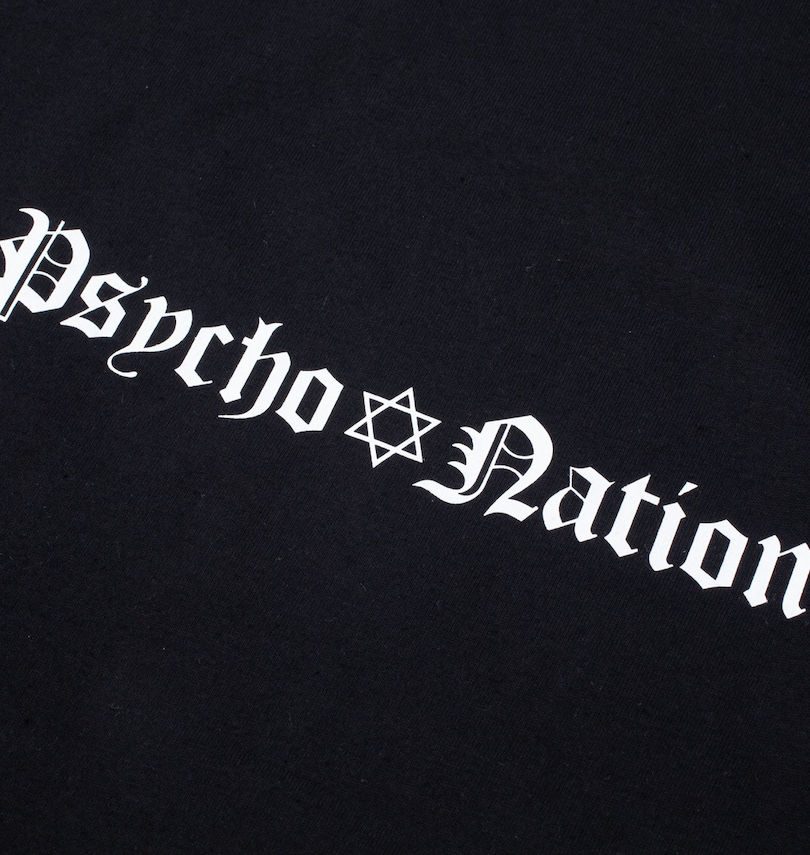 大きいサイズ メンズ PSYCHO NATION (サイコネーション) チェーン付フェイクレイヤード半袖Tシャツ
                        プリント