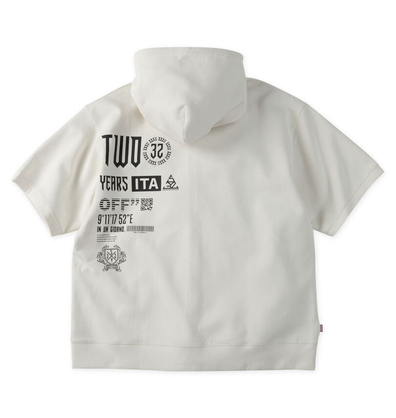 大きいサイズ メンズ SY32 by SWEET YEARS (エスワイサーティトゥバイスィートイヤーズ) アクティブ半袖フルジップパーカー
                        バックスタイル