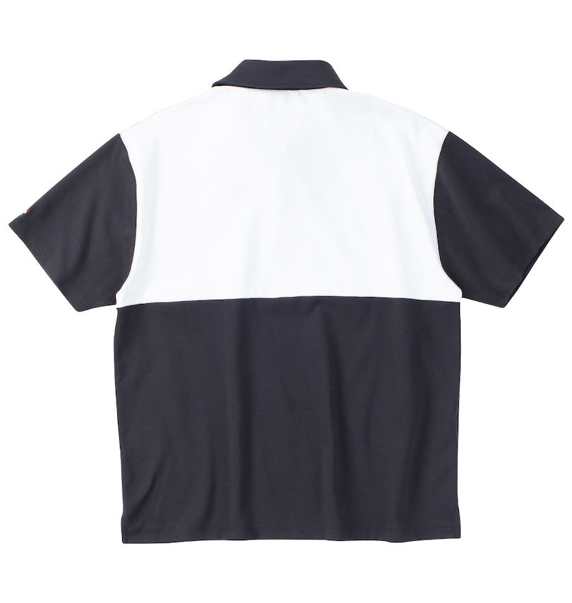 大きいサイズ メンズ H by FIGER (エイチバイフィガー) 天竺切替半袖ポロシャツ バックスタイル