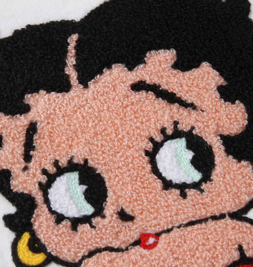 大きいサイズ メンズ BETTY BOOP (ベティ ブープ) サガラ刺繍半袖Tシャツ
                        刺繍拡大