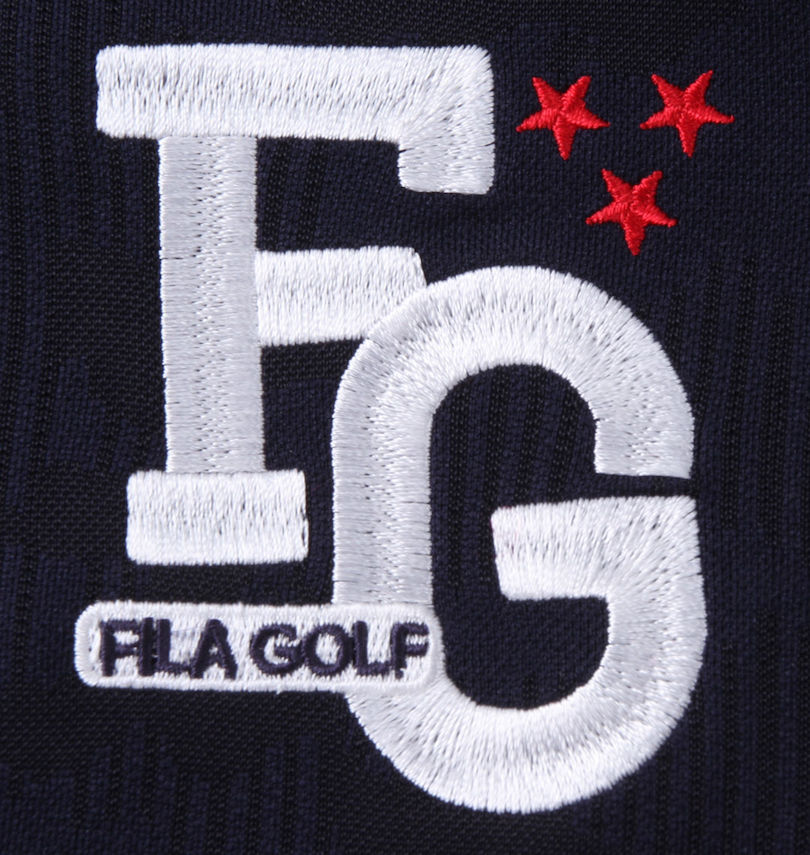 大きいサイズ メンズ FILA GOLF (フィラゴルフ) ジャガードハーフジップ半袖シャツ 刺繍